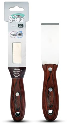 Axus Decor S-Edge Scraper (Grey Series) Wallpaper Scraper for Removing Paint and Wallpaper, for Professional & DIY Projects, Stainless Steel Blade & Ergonomic Aleetwood Handle, 1.5 Inch/ 38mm
