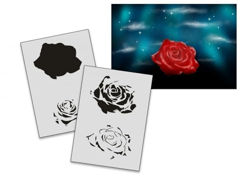 UMR-Design AS-192 Rose Airbrushschablone Step by Step Grösse S