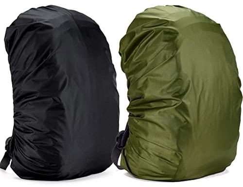 Yogopro Vattentätt ryggsäcksöverdrag skyddande regnskydd dammskydd för ryggsäck för utomhusresor, klättring, 55L-65L (svart och grön)