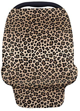Wanyint Housses de siège de voiture pour bébés, motif léopard classique, couverture d'allaitement, écharpe d'allaitement, housse de poussette pour bébé