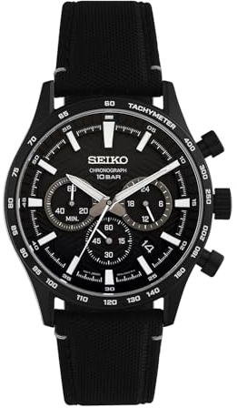 Seiko Orologio Cronografo al Quarzo Uomo con Cinturino in Nylon SSB417P1