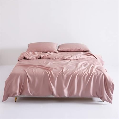 PORI Femmes Rose Soie Ensemble de literie Soie Reine Roi Housse de Couette Drap Plat ou Drap Housse taie d'oreiller Linge de lit Ensemble