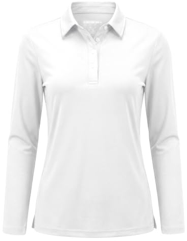 TACVASEN Damen Poloshirt UPF 50+ Langarm Golf Langarmshirt UV Schutz Polo Shirt Schnelltrocknend Sportshirt