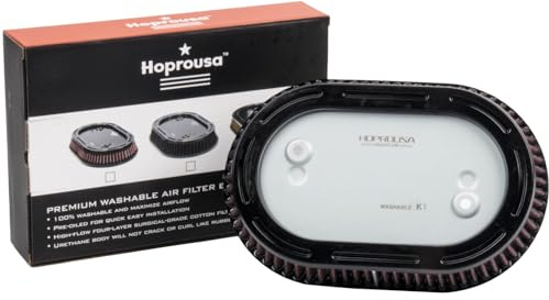 Hoprousa Replacement 29400267 Motorcycle High-flow Air Filter Compatible with '17-later Touring '18-later Softail M8 Engine Equipped with 114 Air Cleaner Accessories Parts (Red)