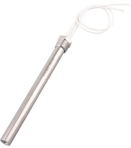 DERNORD 220V 1000W Heizpatrone mit 1/2 Zoll 21mm Flansch Mehrzweck DIY Heizstab Edelstahl Heizelement Länge