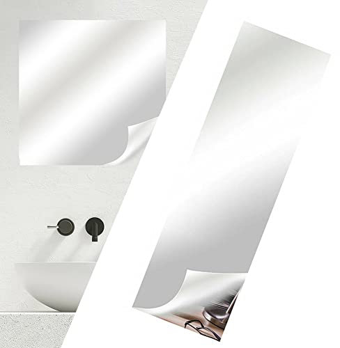 Specchio Autoadesivo 50x200cm Specchio Piastrelle 0.2mm Spessore Acrilico Specchio Fogli Adesivi Rimovibili Specchio per la Decorazione Domestica