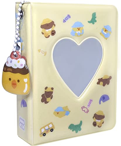 7,6 cm Mini-Fotoalbum, 40 Taschen, Fotokartenhalter, Liebesherz, hohl, Fotokartenhalter