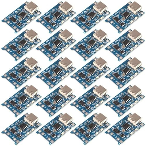20pcs TP4056 Type-c USB 5V 1A 18650 Lithium Battery Charger Module Charging Board with Dual Protection Functions