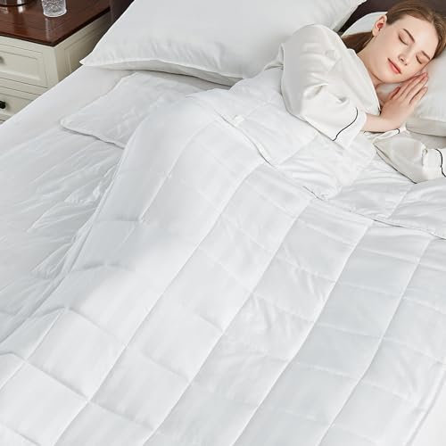 Gewichtsdecke, Queen-Size-Größe (152,4 x 203,2 cm, 11,3 kg), ultraweich und gemütlich, kühlende gewichtete Decke, Queen-Size-Größe für Erwachsene, schwere Decke mit maschinenwaschbarer, weicher Decke