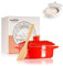 Muldale Camembert Baking Dish - Camembert Cheese Baker in Red - Lead Free Brie Baking Dish with Lid - Baker Casserole - 14cm - With Spreader and Box
