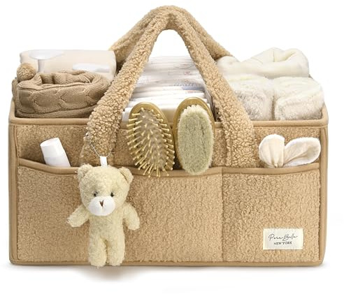 PeraBella Windel-Caddy-Organizer für Wickeltisch, Aufbewahrungskorb für Tücher, Auto- und Kinderzimmer-Organizer, tragbare Aufbewahrung