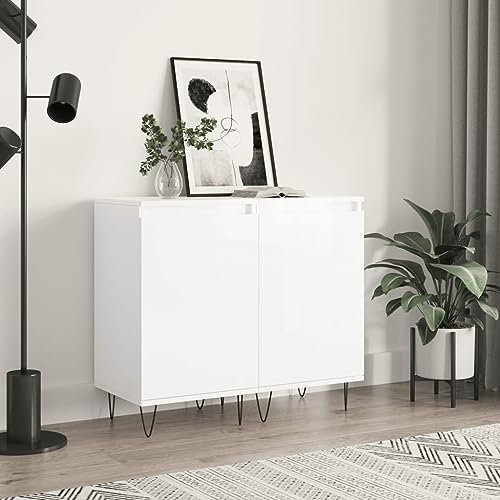 AUVYI Sideboards 2 STK. Hochglanz-Weiß 40x35x70 cm Holzwerkstoff Küchenschränke Fernsehschrank Mehrzweckschrank Barschrank Schrank Organizer Vorratsschrank Kleiderschrank Kinderzimmer