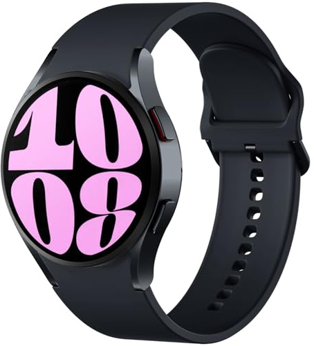 Mastten Kompatibel med Galaxy Watch 7 6 5 4 rem 40 mm 44 mm, mjukt silikon sportband för Galaxy Watch FE / 6 Classic / 4 Classic / 5 Pro, inget mellanrum rem för kvinnor män, svart