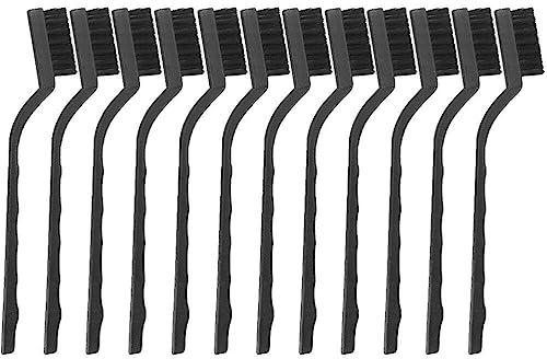 Fituenly 12pcs Mini Nylon Wire Brush Scrapers Cleaning Brush Wire Brush Mini Remove Rust Brush Clean Tools