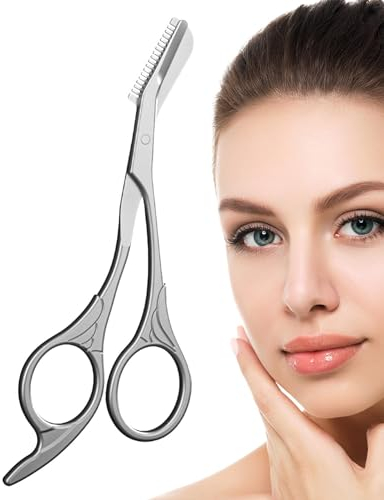 Augenbrauenschere, Scherer & Körperhaartrimme, Augenbrauenschere Mit Kamm, Augenbrauen-Schere Für Frauen - Schere Für Die Augenbrauenpflege Aus Edelstahl, Augenbrauenformung -Trimmer