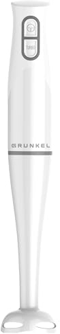 Grunkel - Batidora de mano - Función turbo, brazo de acero inoxidable, indicador LED luminoso y botón regulador de velocidad. De fácil limpieza. (Potencia 600W)