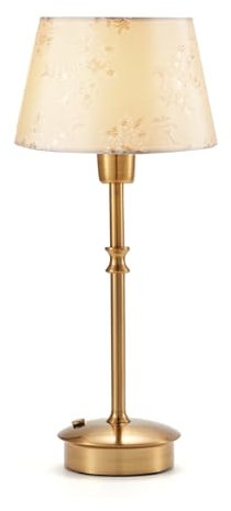 UMEXUS LED Cordless Lamp with Dimmer, Rechargeable Battery Operated Table Lamp, Portable Small Patio Outdoor Lights, Antique Brass Ambient Restaurant Dining Table lamp, Warm Touch Bedside Night Lamp