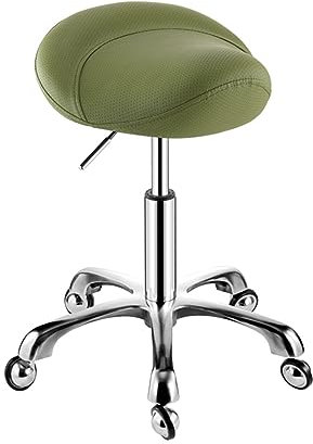 CUNTO Sattelhocker, rollend, drehbar, höhenverstellbar, mit verwicklungsfreien Kugelrädern, ergonomischer Hockerstuhl für Klinik, Zahnarzt, Salon, Massage, Büro und Heimküche (Farbe: grün)