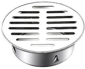 Mcoser 150mm Floor Drain Cover, 304 Stainless Steel, Round, Flat, Removable, Anti-Clogging, For Rooftop, Balcony, Sinks, Garden