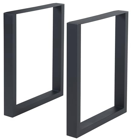 [en.casa] Tischgestell Makers 2er Set Tischbeine Metall für Esstisch Schreibtisch 72 x 60 cm Tischfüße höhenverstellbar Tischuntergestell Schwarz