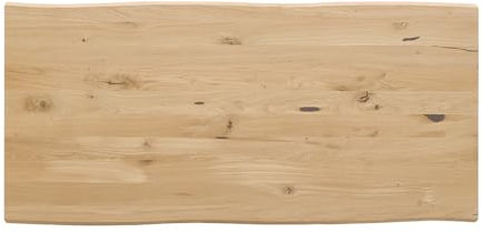 iWerk® – Tischplatte aus Eiche 145 x 70 cm | Massiv & Rustikal | Echtholz-Tischplatte für individuelle Zwecke – geeignet als Schreibtisch oder Esstisch | DIY-Tisch (Kante Live Edge)