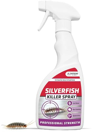 ENTOEND Silverfish Killer - Tetrapiu Multipurpose | 500ml Spray Bottle | Fast Acting Permethrin Spray for Silverfish & Dust Mites | Non Staining, Low Odour Indoor Silverfish Remedy for Home Use