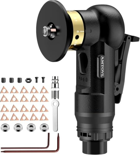 AMTOVL Herramienta de Chaflán de Aire,Mini Máquina de Biselado Neumática,30000 rpm,Máquina Biseladora de Aire de 45 grados con Entrada de Aire de 1/4 Pulgadas