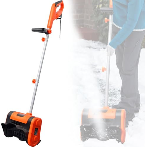 Spazzaneve Senza Fili, spazzaneve Elettrico Manuale a Spinta, Potenza 1800 W, 3500 Giri/min, Larghezza di spazzamento 30 cm, profondità 23 cm, rimozione efficiente della Neve, Adatto per Cor