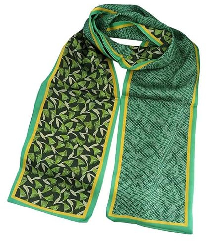 GIMIRO Satin Seidenschal Doppelschichten 150 x 16cm Krawatte Blumen Taillengürtel für Blazer, Mantel, Kleid