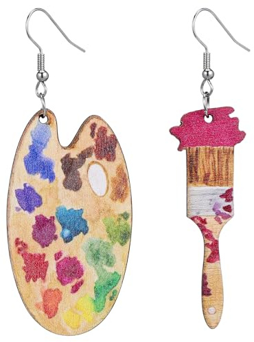 CALLARON Statement Ohrringe Damen Holz Baumelnd Leichte Bunte Ohrschmuck Party-Ohrringe Kreatives Design Schmuck FüR Bankette Alltagskleidung Geschenk