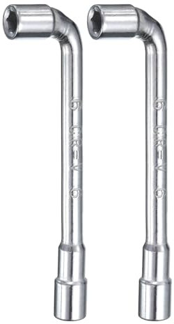 QUARKZMAN 2 Pcs Llave de Vaso Hexagonal en Forma de L de 6 mm de Acero 45# de Doble Extremo Métrico de 6 Puntos para Reparaciones Generales, Mantenimiento de Bicicletas y Automóviles