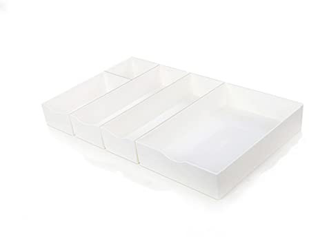 SDGBCXD, Organizador de cajones con 5 Compartimentos, Gran Inserto de plástico for cajón de Cocina, práctico Organizador de cajones for Accesorios de Cocina, Utensilios y Cubiertos,Caja para Guardar