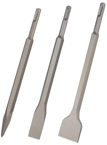 Tutee Set De 3 Pièces Ciseau Sds Plus,Convient Pour Forets De Carrelage, Maçonnerie, Ciment Et Pierre Ciseau Sds Plus (Lot de 3 pièces)