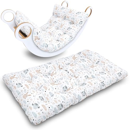 Manta bebe suelo 60x120 cm - colchoneta alfombra gateo tapete suave almohada para arco Montessori y juegos actividades bebes playmat acolchado Oeko-Tex Búhos