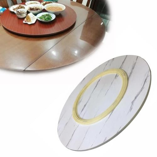 BBERHFNFZK Grand Lazy Susan Plateau Tournant En Bois 50 60 70cm, Plateau De Service Tournant Pour Table De Cuisine, 90 80 100cm Assiette Présentation Rond, Lisse Rotation(Imitation white marble,90cm/3