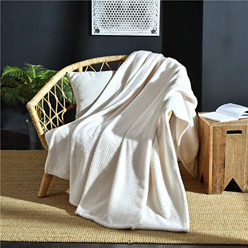 Manta nórdica de felpilla – Funda universal de algodón estilo étnico – 78.7 x 142.7 pulgadas para sofás de cuatro plazas, decoración acogedora para el hogar, color blanco