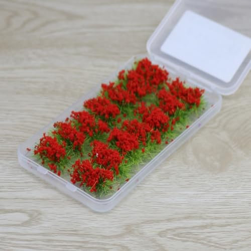 Herbe statique pour touffes pour modélisme ferroviaire et décoration de paysages à faire soi-même (rouge)