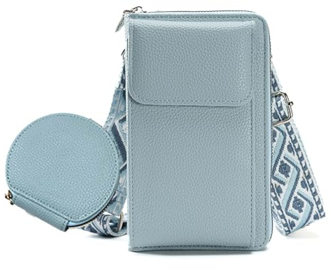 GZQFUOU Umhängetasche Damen Klein PU Leder Handytasche Crossbody Bag Handytasche zum Umhängen Breitem Schultergurt Mode Geldbörse Umhängetasche Abnehmbar Schultergurt Mit einem kleinen Münzfach