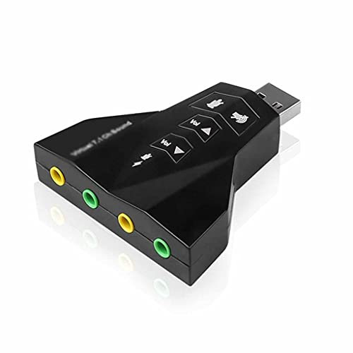 SBCGFY Adaptateur de Carte Son Externe USB 3D virtuel 7.1 pour Ordinateur Portable et PC