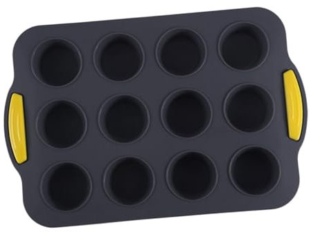 GLEAVI Teglia per Muffin Silicone Riutilizzabile da Tazze Stampo Antiaderente per Muffin e Cupcake per Cucina e Ristoranti Facile Resistente