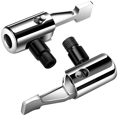 QZKJQDD 2 Stück 8mm Autoventil Adapter, Schwarz Luftpumpe Adapter, Luftpumpe Tubeless, Ventil Ventilverlängerung Autoventil Set, Hebelstecker Air Chucks Reifen Clip Fahrrad Momentstecker Druckluft