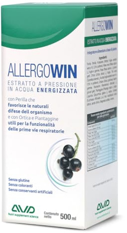 AVD REFORM | Allergo-win – Estratti vegetali in acqua energizzata da bere puro o diluito – Antiossidante, benessere stagionale – 500 ml – Prodotto in Italia