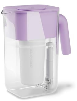 Culligan with ZeroWater Technology 10-Cup Water Filter Pitcher – Includes 5-Stage Advanced Water Filter, IAPMO Certified to Reduce Lead, Total PFAS, Mercury, Fluoride, and Chlorine - Lilac