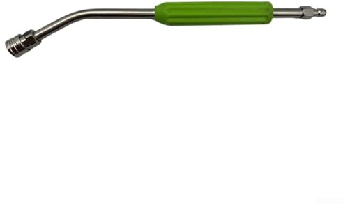 Prolunga per idropulitrice da 38 cm, in acciaio inox, con sicura resistenza alle perdite, connessione rapida, per grondaie, tetti, ponti e altre superfici (asta curva)