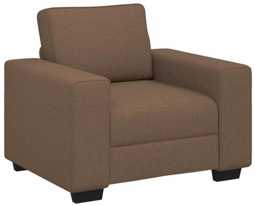 fadaoet Sessel Braun aus Stoff mit 100x77x82 cm, gemütliches Sofa mit robustem Holz- und Metallgestell, breite Armlehnen, vielseitig für Wohnzimmer und Büro geeignet, bequemer Rückensitzkomfort
