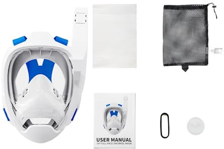 RiToEasysports Maschera da Snorkeling Integrale, Maschera da Snorkeling a Secco per PC con Design Antiappannamento, Fascia per la Testa Regolabile, Attrezzatura per lo in Piscina Oceanica per Adulti