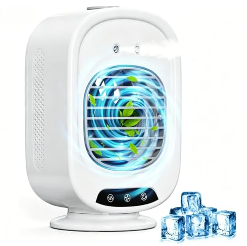 ZVD Aire acondicionado portátil, mini enfriador de aire 4 en 1 (blanco)