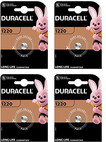 Duracell CR1220 Lot de 4 piles bouton Lithium 3 V
