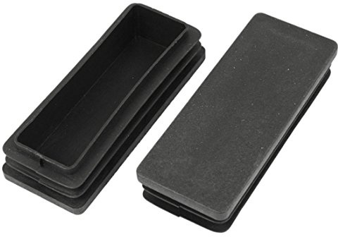 sourcing map 2 Pcs Pfostenkappe Lamellenstopfen Kunststoff Rechteck Stanzen -Endkappen Rohr Deckel 40mm x 100mm Schwarz de