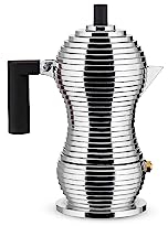 Alessi MDL02/1 B Pulcina Espressomaschine - Gußaluminium. Griff und Knopf aus PA, schwarz. 1 Tasse